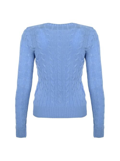 Maglia a trecce in lana e cashmere Blue POLO RALPH LAUREN | 211971865004